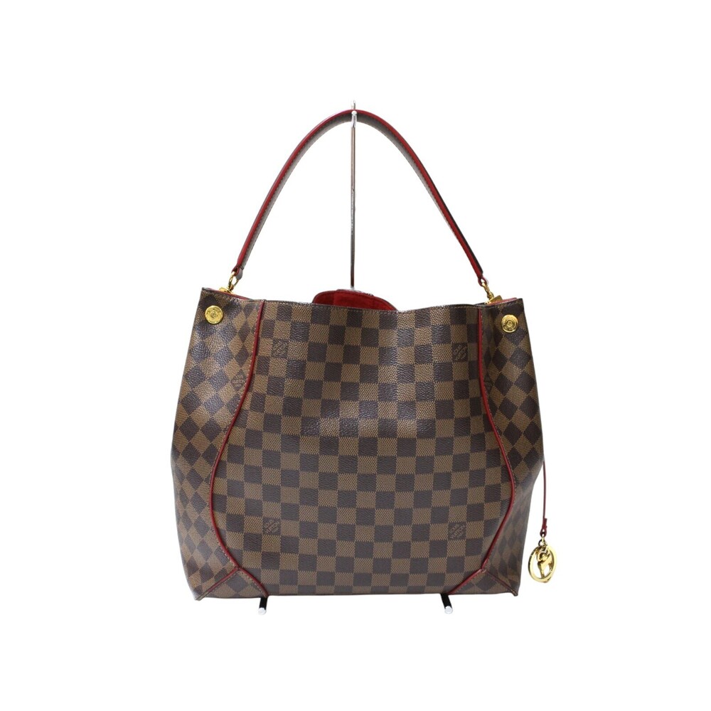 Louis Vuitton One bag handbag Damier Hobo Hobo Red Kaisa Shoulder Brown Ebene
